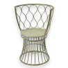 Fauteuil "Tulipe" en fer forgé vert et or