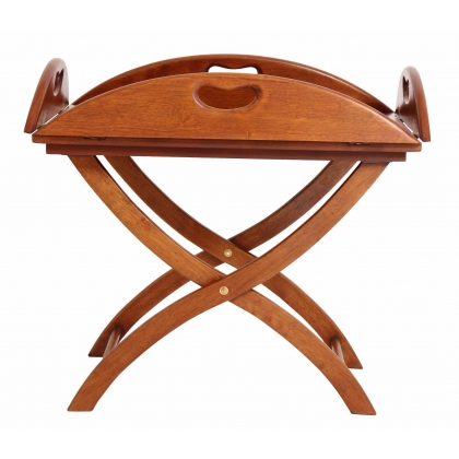 Table plateau butler-tray teinte noyer
