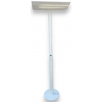 Lampe double sur pied en fonte blanche