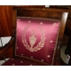 Fauteuil style Restauration, damas rouge