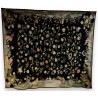 Tapis chenille Fleurs sur fond noir