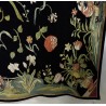 Tapis chenille Fleurs sur fond noir