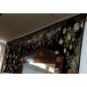 Tapis chenille Fleurs sur fond noir