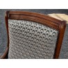 Bergère style Louis-Philippe velours de Gêne bleu