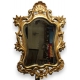 Miroir en bois sculpté doré style Louis XV