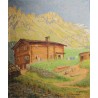 Tableau \"Leukerbad\" signé B. ROTEN-C.