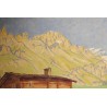 Tableau \"Leukerbad\" signé B. ROTEN-C.