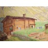 Tableau \"Leukerbad\" signé B. ROTEN-C.