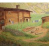 Tableau \"Leukerbad\" signé B. ROTEN-C.