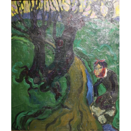 Tableau \"Expressionniste\" signé L. VON LANTHEN