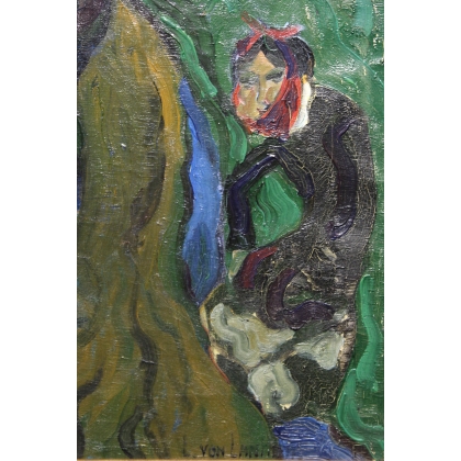 Tableau \"Expressionniste\" signé L. VON LANTHEN