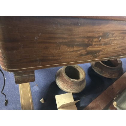 Converted spruce desk. Green leather top. At  Moinat SA  - Antiques and home décor