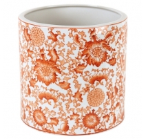 Cache-pot rond en porcelaine corail