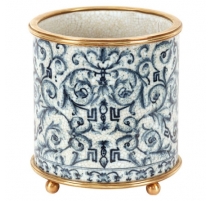 Cache-pot rond en porcelaine "Chinois", petit