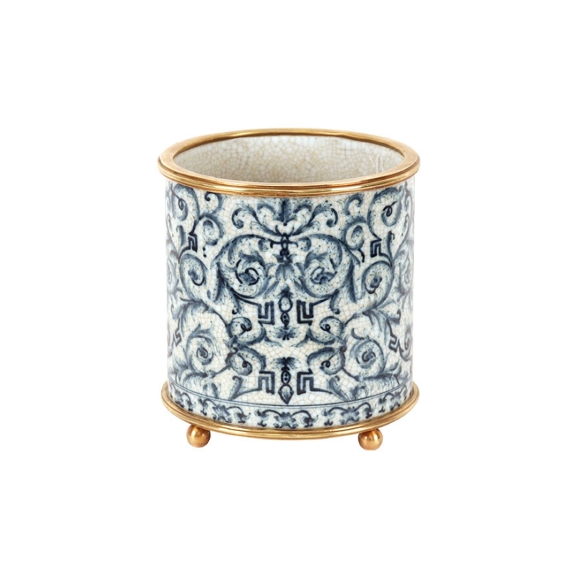 Cache-pot rond en porcelaine "Chinois", petit