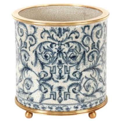 Cache-pot rond en porcelaine "Chinois", grand