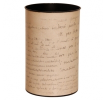 Corbeille à papier peinte en écriture