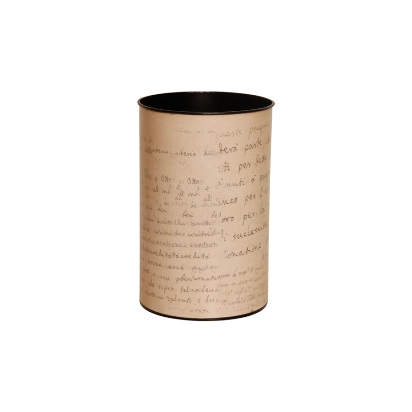 Corbeille à papier peinte en écriture
