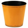 Oval wastepaper basket made of yellow sheet metal