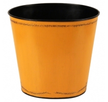 Corbeille à papier ovale en tôle jaune