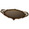 Oval bronze ‘Ivy’ tray with mirror