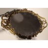 Oval bronze ‘Ivy’ tray with mirror