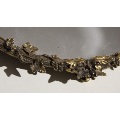 Oval bronze ‘Ivy’ tray with mirror