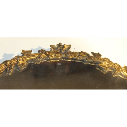 Oval bronze ‘Ivy’ tray with mirror