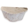 Curved box in veined white marble