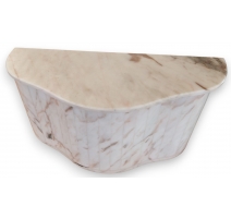 Coffret galbé en marbre blanc veiné
