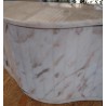 Curved box in veined white marble
