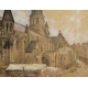 Pastel "Notre-Dame de Poitiers" signé E. FOREL