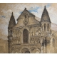 Pastel "Notre-Dame de Poitiers" signé E. FOREL