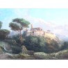 Tableau \"Ville fortifiée\" signé PREVOST-RITTER