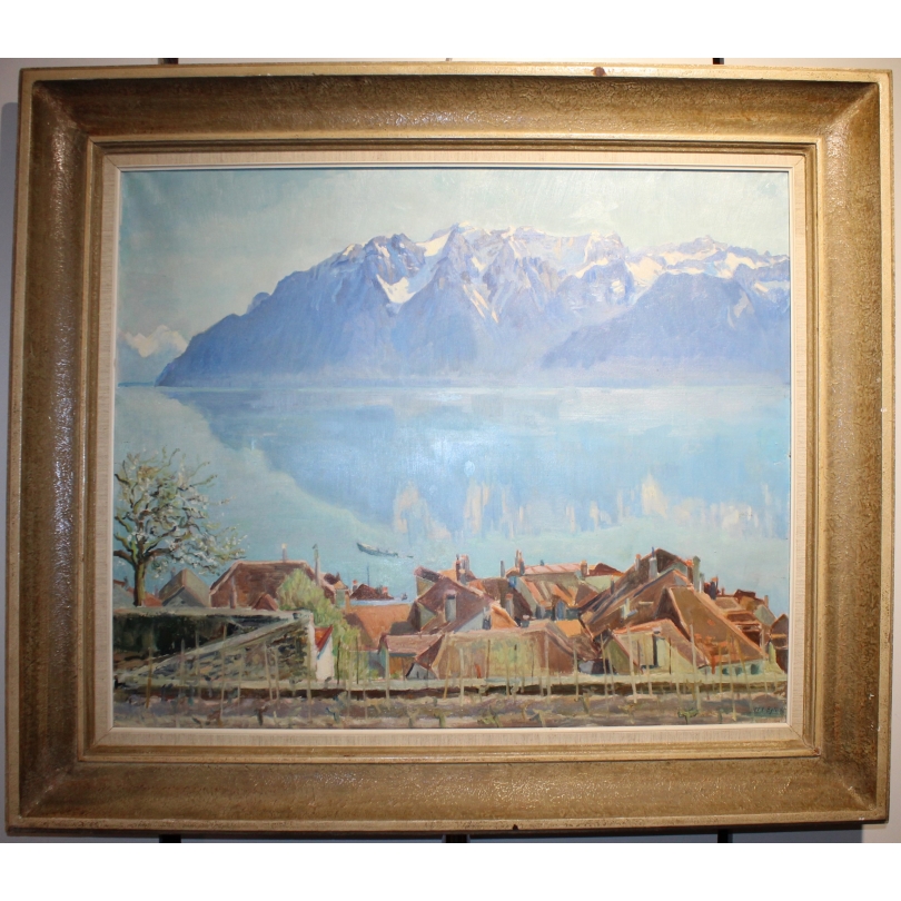 Tableau \"Lavaux\" signé CH. A. EGLI 47