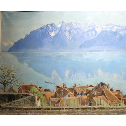 Tableau \"Lavaux\" signé CH. A. EGLI 47