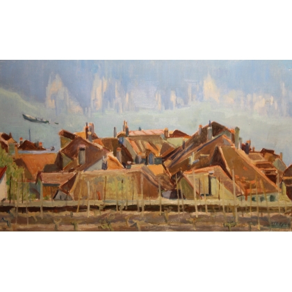 Tableau \"Lavaux\" signé CH. A. EGLI 47