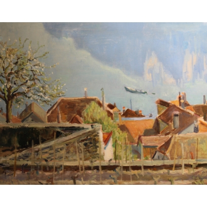 Tableau \"Lavaux\" signé CH. A. EGLI 47