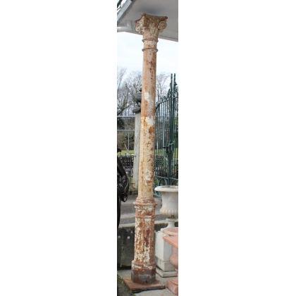  Paire de colonnes en fonte peinte blanche sur  Moinat SA  - Antiquités décoration