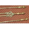 Lot d'outils de cheminée anglais en laiton