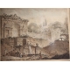 Gravure "Vue de Rome" signé H. ROBERT