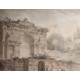 Gravure "Vue de Rome" signé H. ROBERT