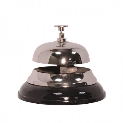 Cloche d\'hôtel en laiton chromé