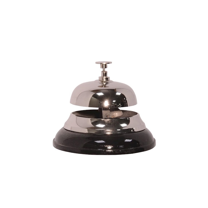 Cloche d'hôtel en laiton chromé