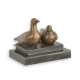 Bronze couple de Pigeons socle en marbre noir