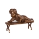 Bronze Enfant et escargor sur un banc
