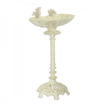 Bain d'oiseaux Coquille en fonte blanche