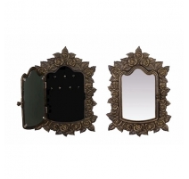 Boite à clefs en fonte coloris bronze et miroir
