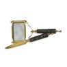 Magnifying glass and letter opener, with carved wooden handles