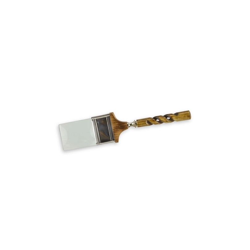 Resin-handled brush magnifier
